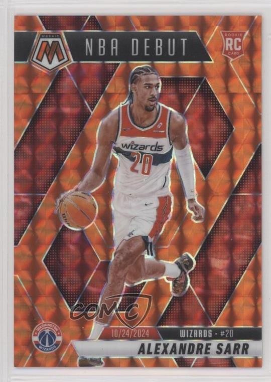 2024 Panini Mosaic NBA Debut Orange Prizm 41/249 Alexandre Sarr #254 Rookie RC