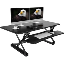 FlexiSpot Standing Desk - 47" Computer Riser w Keyboard Tray, Black