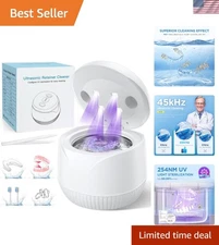 Elegant Ultrasonic Retainer Cleaner with UV Light & Hygienic Tweezers Included
