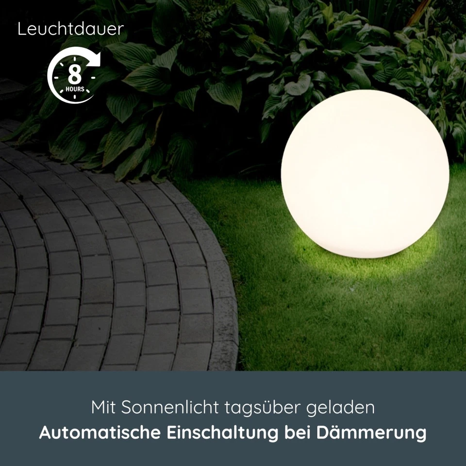 MeLiTec Solarlampe - Gartenlampe mit Farbwechsel - USB für Indoor, Solar-Kugel - Bild 3 von 4