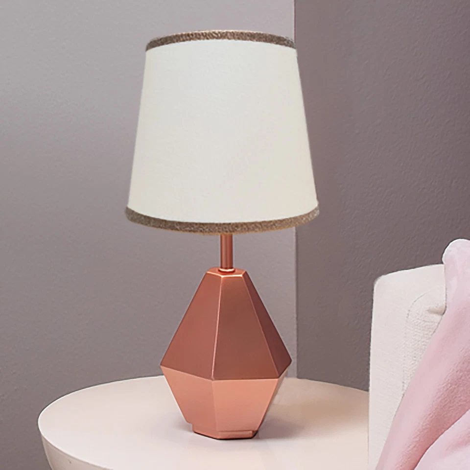 Lambs & Ivy Rose Gold Modern Hexagon Nursery Lamp with Shade & Bulb - Image 3 of 4