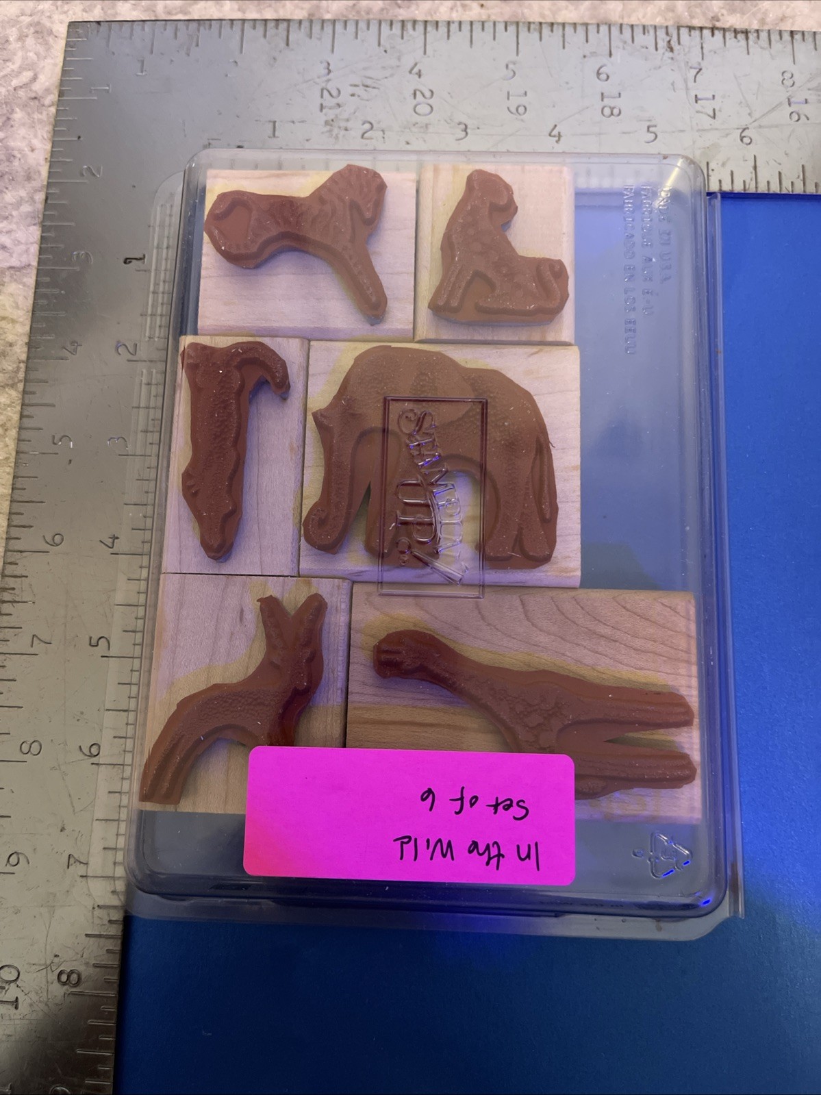 Stampin' Up! Rare! 2003 In The Wild Set Of 6 Mounted Wooden Stamps