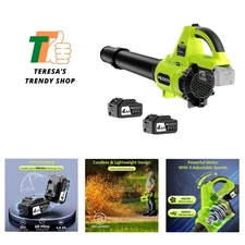 Leaf Blower Cordless with 2 x 4.0Ah Battery Operated and Fast Charger, 650CFM...