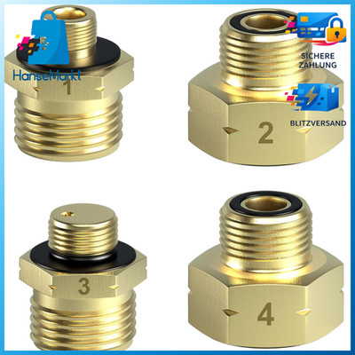 Gasflaschen Adapter Set Europa Anschluss Druckregler Messing für Gasflaschen