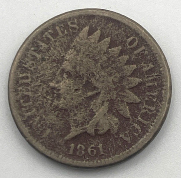 1861 Indian Head Cent – Historic U.S. Coin – Civil War Era – See Photos