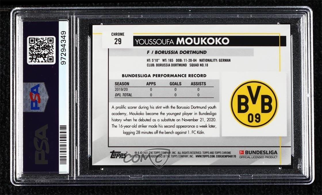 youssoufa moukoko ルーキーカード75枚限定1枚有り！ 157 YOUSSOUFA MOUKOKO 2023-24 Topps UEFA Club Competitions