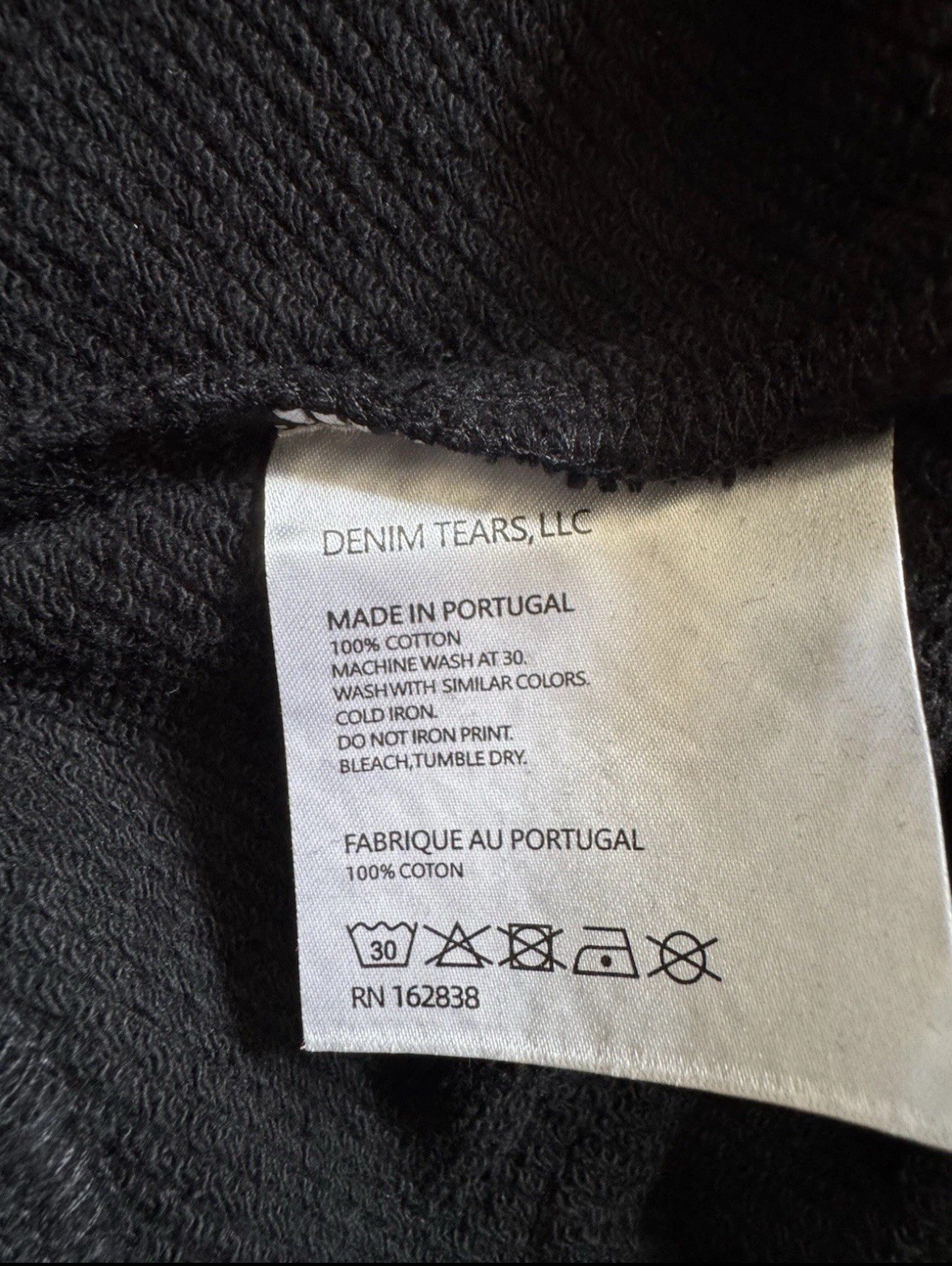 Denim Tears Hoodie Black size medium