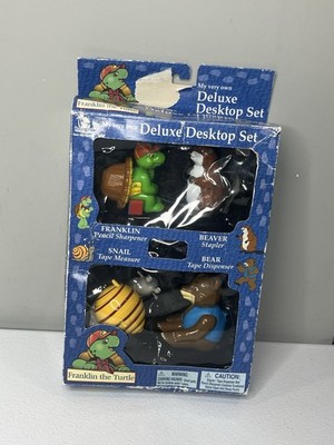 Vtg Franklin The Turtle Deluxe Desktop Set Tape Dispenser Pencil Sharpen Stapler