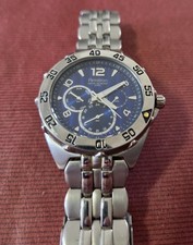 Armitron Men's Multi-Function Watch 20/4664SV Blue Dial Steel Day Date 24H New B
