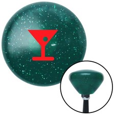 Red Martini Glass Olive Green Retro Metal Flake Shift Knob W M16x1.5 Insert Red Martini Glass Olive Green Retro Metal Flake Shift Knob W M16x1.5 Insert
