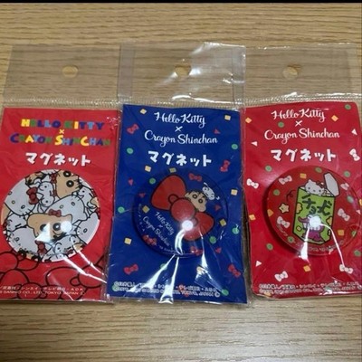 Hello Kitty x Buntstift Shin-chan Zusammenarbeit Glasmagnet 3 Arten eingestellt