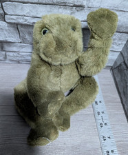 Vintage 9" Gund Ribbit Frog Plush Rattle Croak Sound Green Stuffed Animal Toad