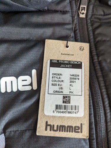 Hummel Hull FC Black Bench Long Jacket Puffa Style New Size Xl ! Rugby - Imagen 7 de 8