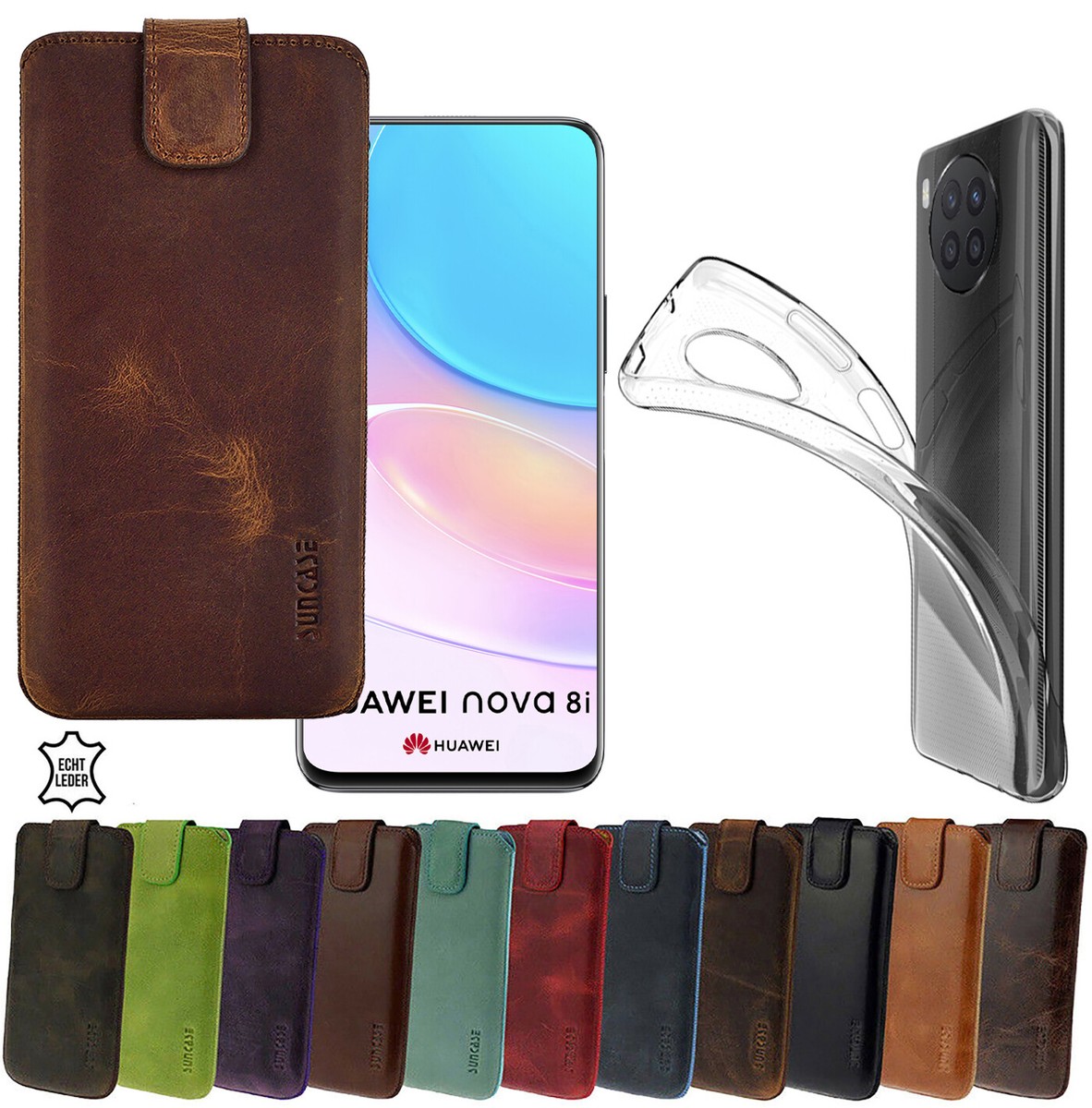 Hülle für Huawei nova 8i Tasche Schutz Cover Leder Etui Handyhülle