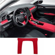 Red 2016-2021 Console Gear Shift Frame For Honda Civic 10th Alcantara Cover Trim