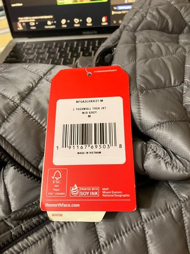 The North Face Womens Thermoball Trekker Jacket M Packable Quilted Gray Suffolk - Picture 21 of 23