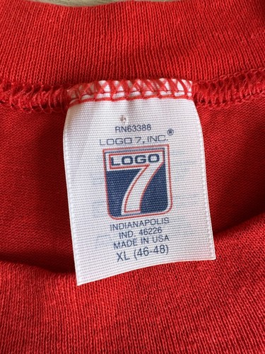 VINTAGE Indiana Hoosiers Shirt Men’s XL Red Single Stitch NCAA Logo 7 1989 - Picture 3 of 7