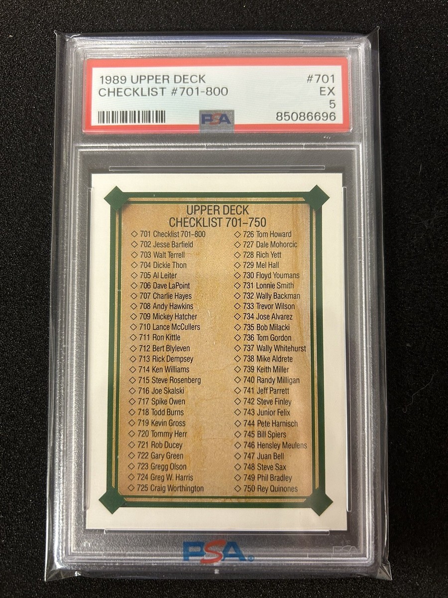 1989 UPPER DECK #701 CHECKLIST 701-800 PSA 5 | eBay