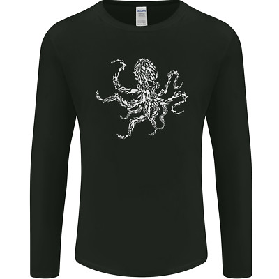 Scuba Diving Octopus Diver Cthulhu Kraken Mens Long Sleeve T-Shirt