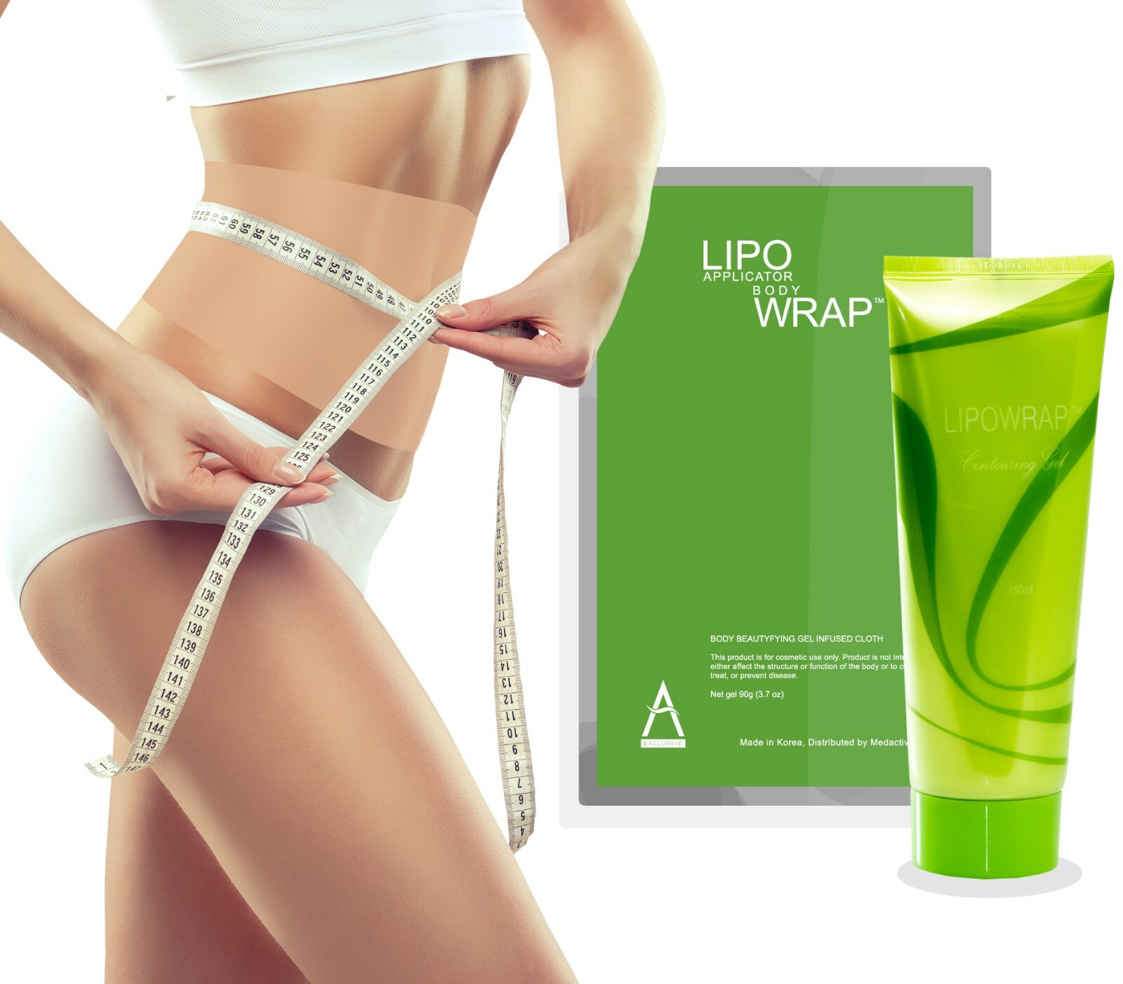 LIPO APPLICATOR BODY WRAP it works for ultimate inch lose 4 WRAPS + defining gel