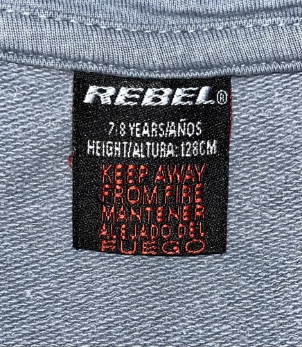 Boys REBEL Blue Rebel Skull Hoodie Sweatshirt Size 7-8 Years - Picture 6 of 6