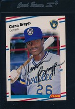 1988 Fleer #157 Glenn Braggs Brewers Signed Auto *29902