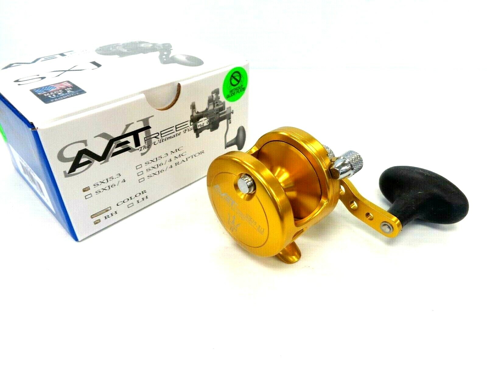 Avet SXJ5.3 G2 NGP Single Speed Lever Drag Reel - Right Hand - GOLD