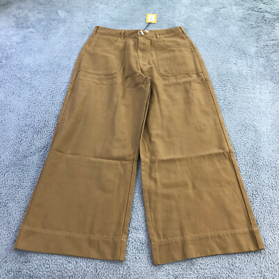 New LF MARKEY Pants Womens 12 US Carpenter Trouser Wide Leg Beige Work Wear d436