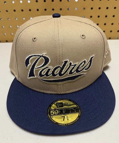 Cappello uomo New Era San Diego Padres Needlepoint blu kaki aderente taglia 7 5/8