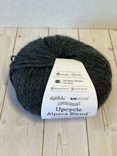 one new ball Knit Picks Upcycle Alpaca Blend worsted weight yarn Night Sky