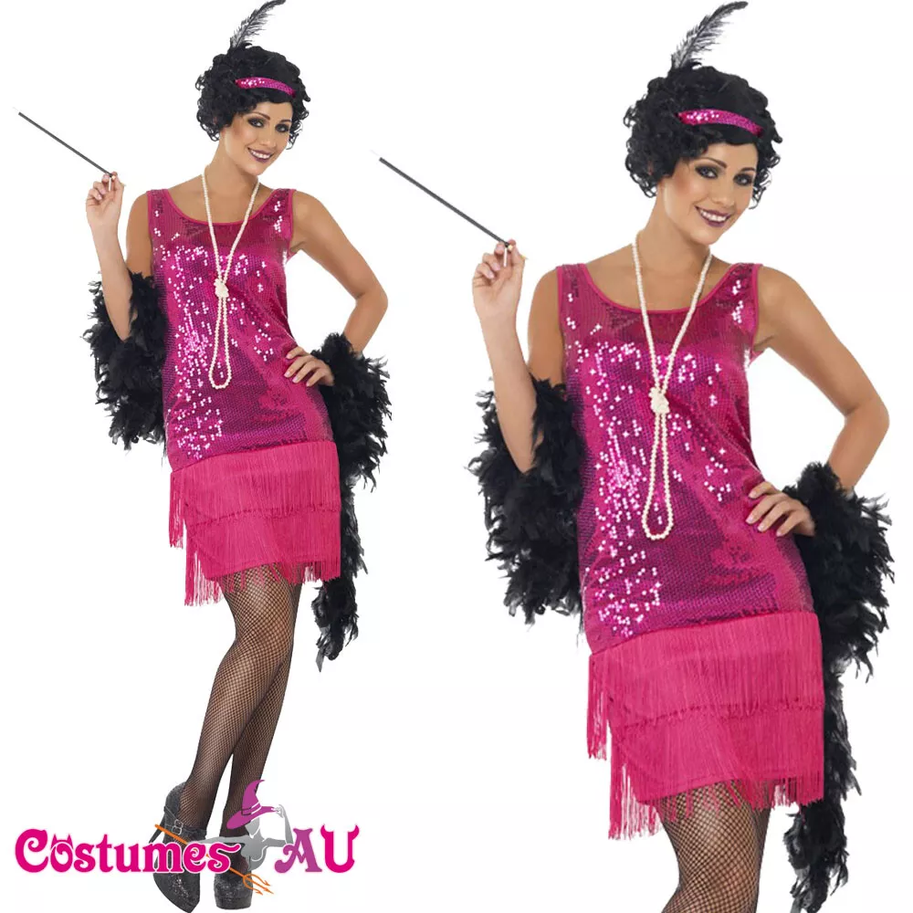 Laides 20s Costume 1920s Funtime Flapper Great Gatsby Chicago Jazz Fancy Dress