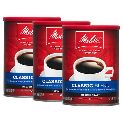(3 Pack)  Medium Roast Ground Coffee, Classic, 11 Oz