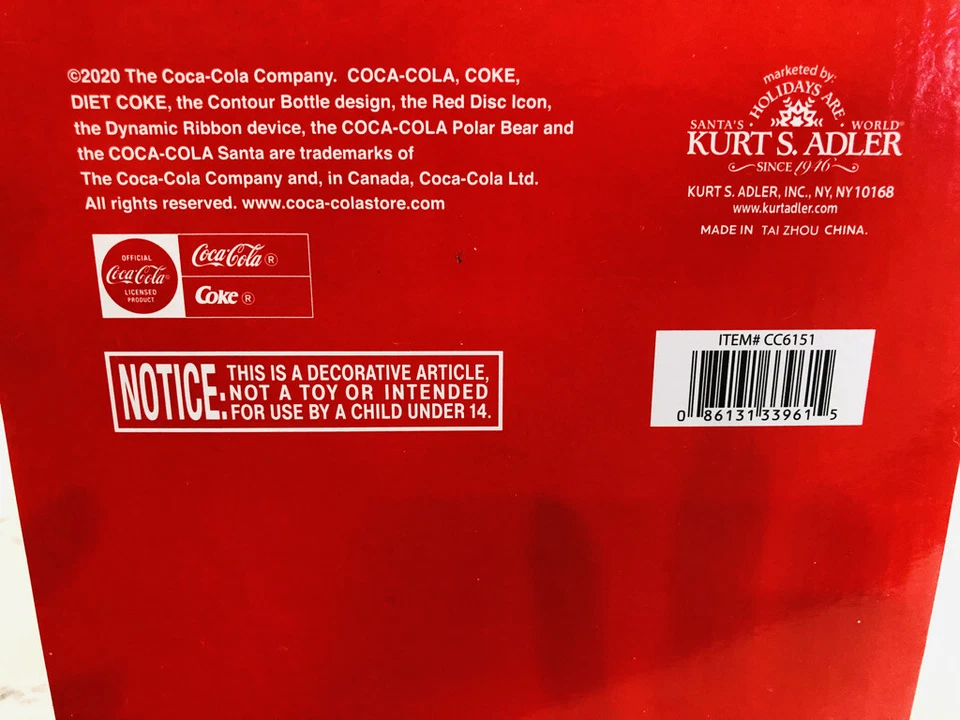 Kurt Adler Hollywood Coca Cola Nutcracker W/Polar Bear Hat 15" NIB - Image 4 of 4
