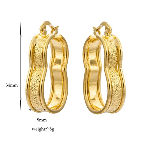 GOLD PLATED 1" UNIQUE HUGGIE EARRINGS (X912) - Bild 2 von 3