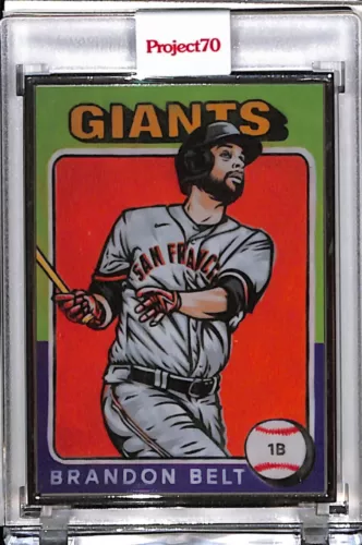 2021 TOPPS PROJECT 70 #872 BRANDON BELT by BLAKE JAMIESON AP SILVER FRAME 16/51
