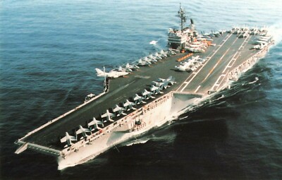 Postcard USS Kitty Hawk CV-63 Aircraft Carrier