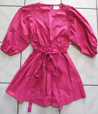 Maeve Anthropologie Pink Womens  Small Puff Sleeve Mini Dress Barbie Preppy H78