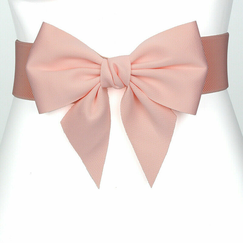 Lady Corset Waist Belt Bowknot Wide Waistband Strap Sash Tie Stretch for Dress-image
