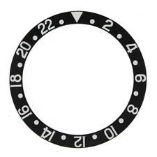 Bezel Insert Fits ROLEX GMT Vintage 1675 Fat Font 16750 Black Silver
