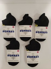 5 - Pack BOMBAS Youth Ankle Socks Black Honeycomb Size XS