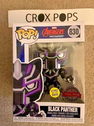Black Panther GLOW Avengers 830 Mech Strike Funko Pop Vinyl New in Mint Box +P/P