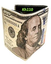 Hundred Dollar Bill Printed Tri-Fold Wallet