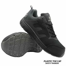 Image of NEW MENS  ULTRA LIGHTWEIGHT PLASTIC TOE CAP SAFETY WORK SHOES TRAINERS SIZEuk 9