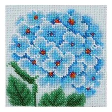 Bead Embroidery Kit Blue Hydrangea DIY Stamped Bead Needlepoint Beadwork t-0455