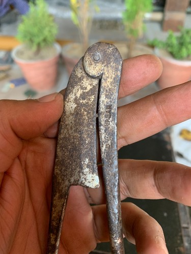 Antico taglia noci Betel tradizionale indiano fatto a mano ferro metallo fatto a mano - Foto 5 di 10