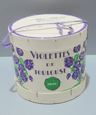 -JOLIE BOITE NICE FLORE VIOLETTES DE TOULOUSE CARTONNAGE MORA COLLECTION déco D