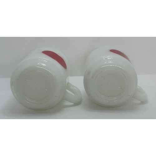 Set of 2 Anchor Hocking Apple Milk Glass White Mug Cup - Picture 4 of 9