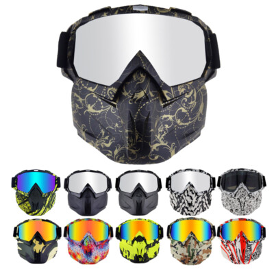 Ski Snowboard Windproof Snow Sports Goggles Removable Face Mask Glasses Eyewear 
