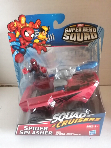 2009 Marvel Super Hero Squad Cruisers Spider Splasher With Spider Man Action Fig