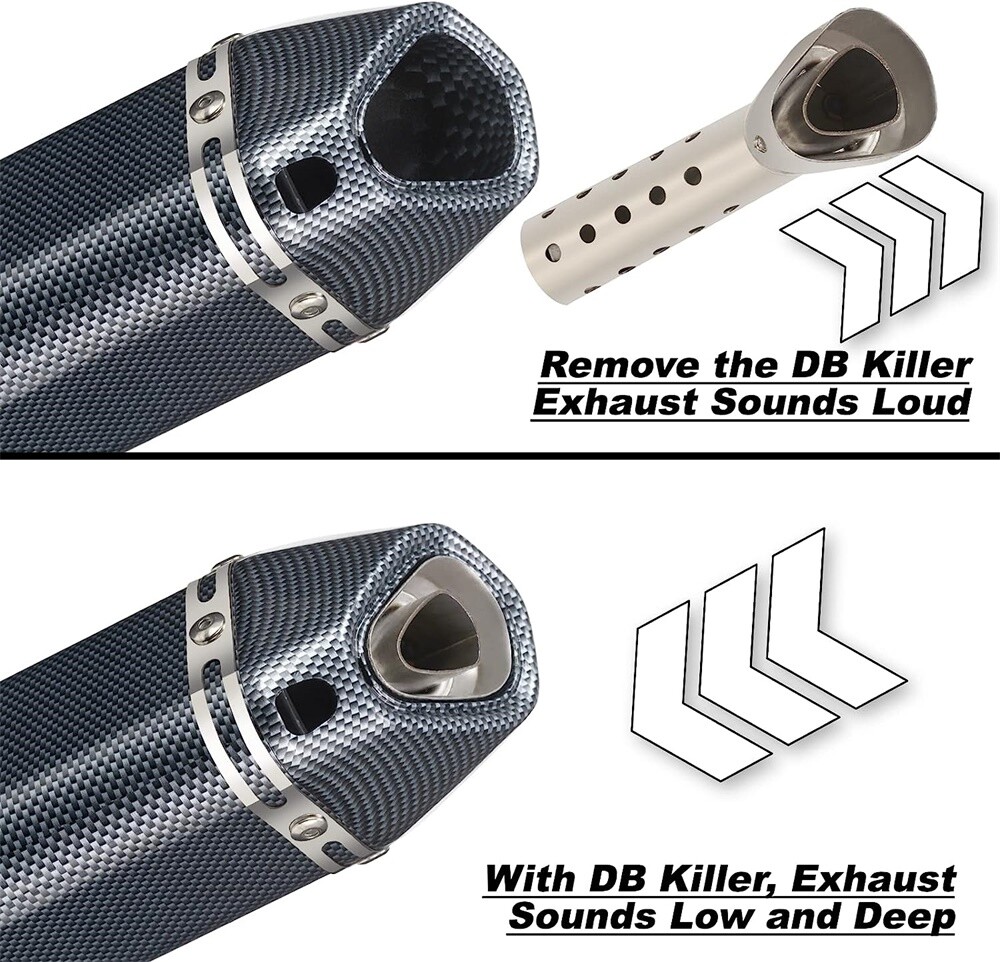 Stainless Steel Mid Low Exhaust Muffler DB Killer For Boom